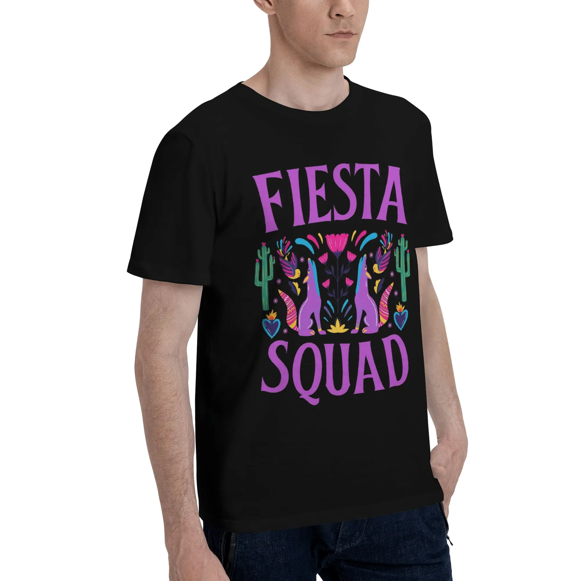 Graphic Printed Fiesta Squad Cinco De Mayo T Shirt for Men Women  Cotton Tee Shirt Short Sleeve Clothing