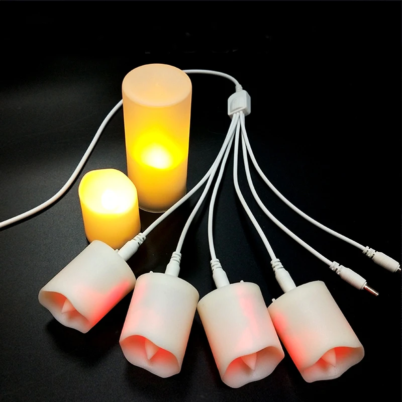 USB Charging Candle Accessories Charging Cable White Charging Cable USB To DC Interface Led Candle Light USB Charging Cable