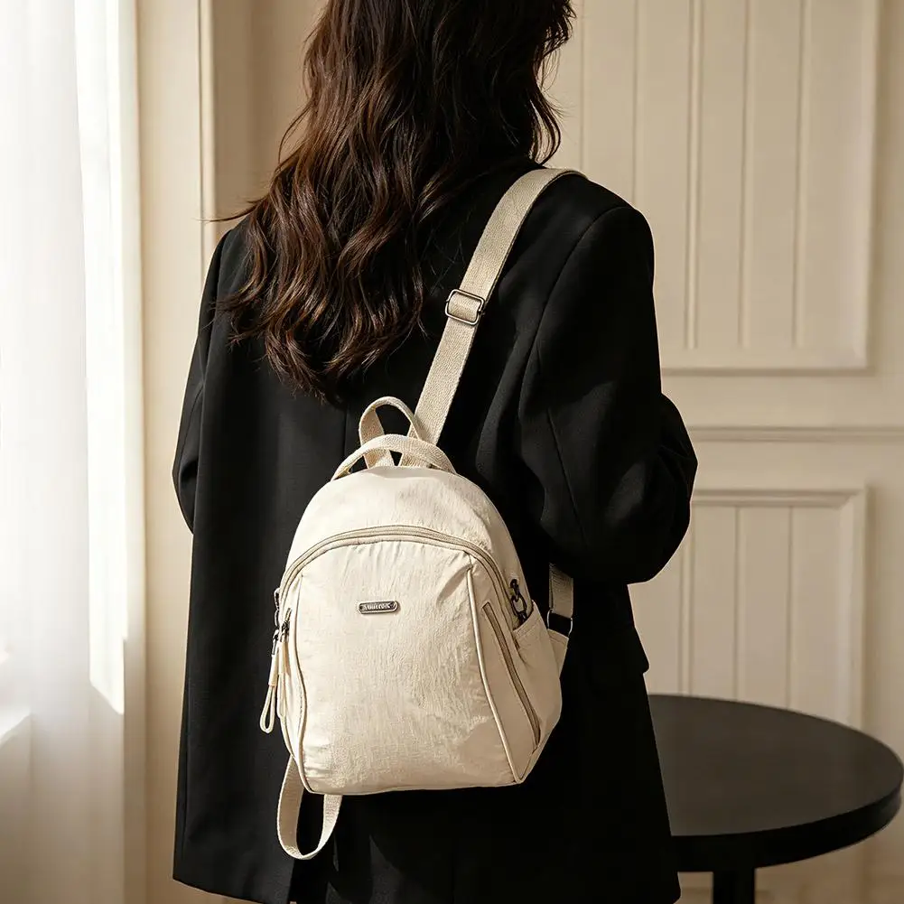 Large Capacity Lightweight Backpack Multi-functional  Backpack Waterproof Nylon Casual Travel Crossbody Pack Purse