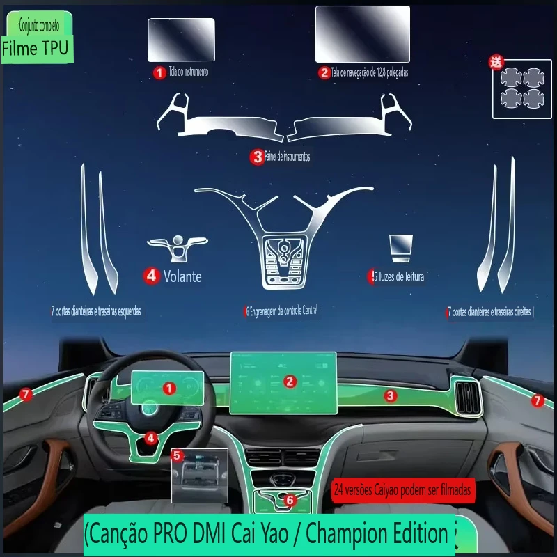 For BYD Song Pro Dmi NAVIGATION Central Control Car Film Interior Accessories TPU Transparent Plastics Protector Film Refit