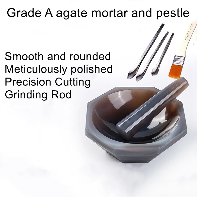 Agate MortarLaboratory grinding mortarHigh-quality wear-resistant agate grinding rods with an inner diameter of 120-200mm