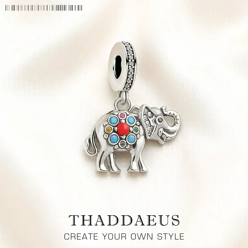 Hot 925 Sterling Silver Indian Elephant Charm Pendants Brand New Vintage Lucky Gift dla kobiet mężczyzn biżuterii