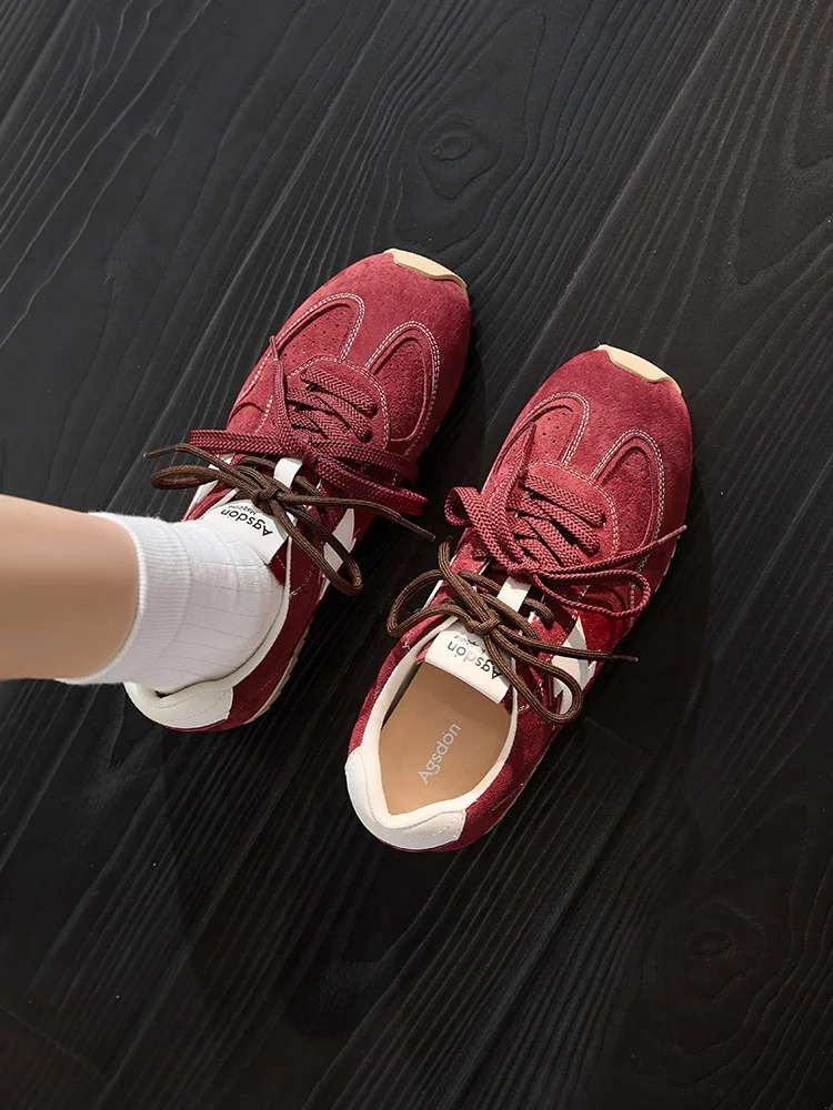 red-flat-bot-ballet-sle-women's-deqin-oes-versatile-casual-sneakers-comfortable-breathable-me-lined-rubber-outsole