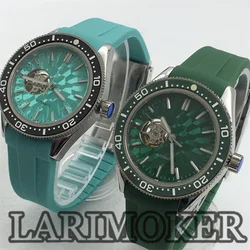 BLIGER 41.5mm Men‘s fashion watch with ceramic bezel NH38 movement sapphire glass luminous Hollowed out Dial waterproof watch
