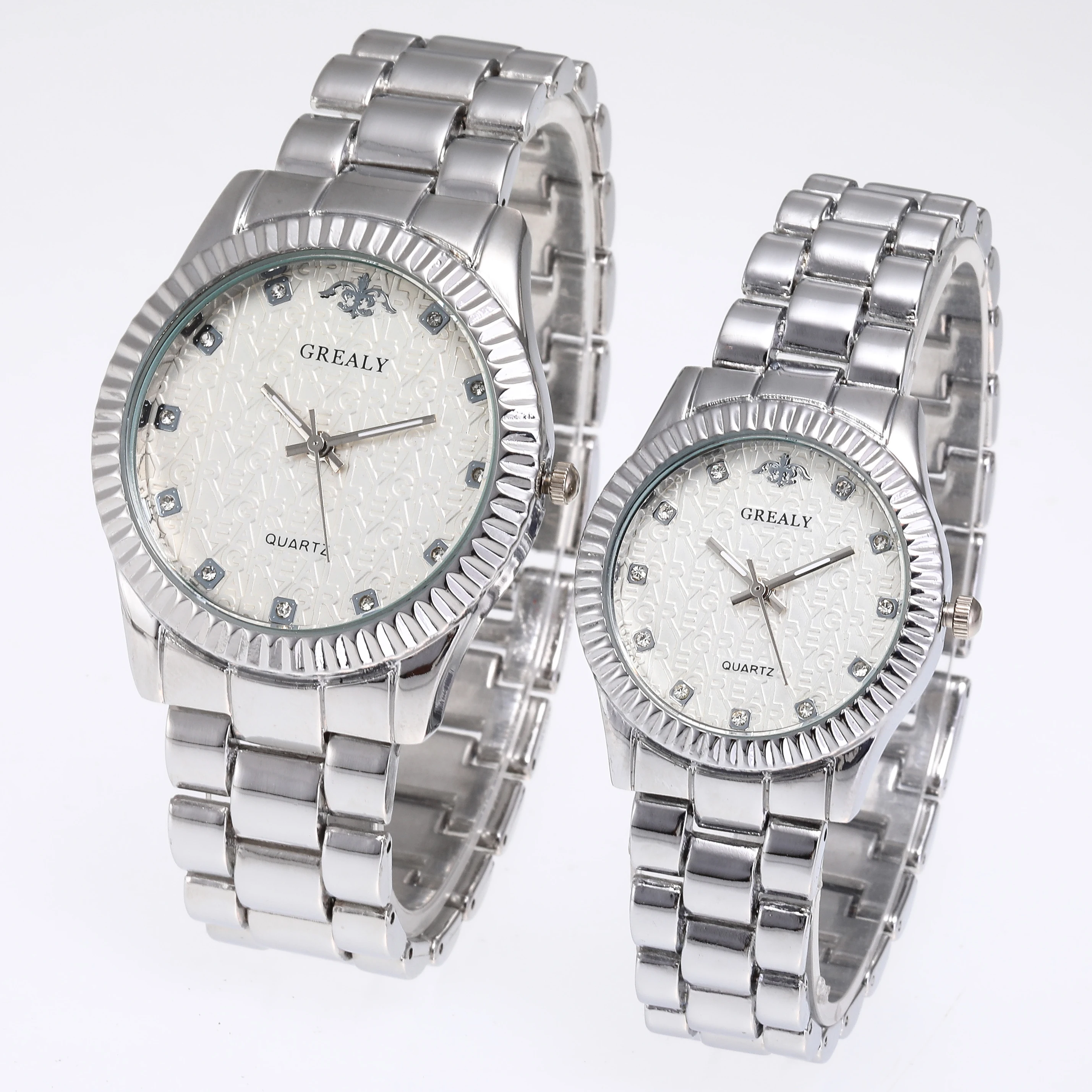 ساعة رجالية كوارتز كاجوال عصرية بسوار فولاذي، ساعات زوجية واحدة للرجال وواحد للنساء