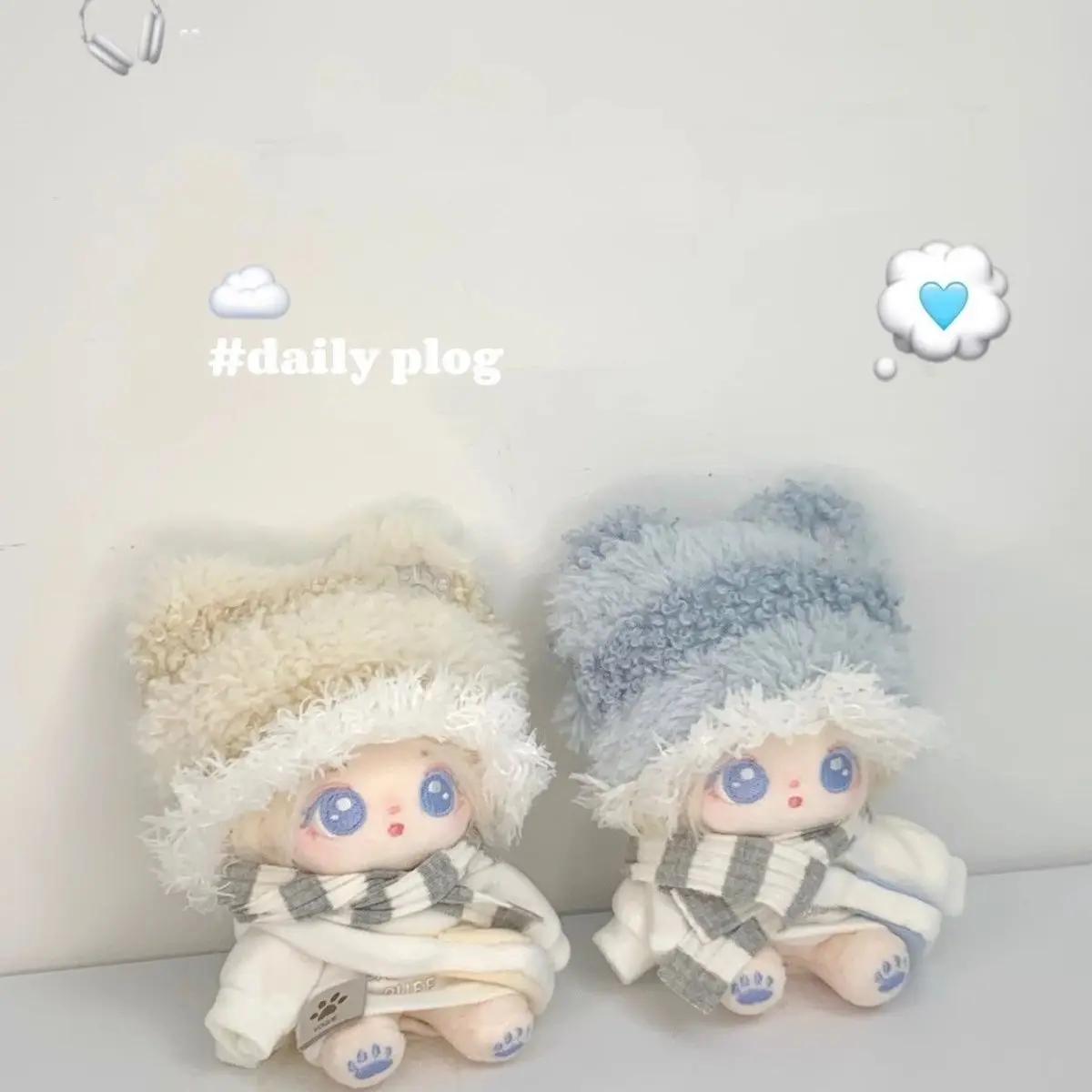 Niedliches Kawaii-Puppenkleidungsset aus Baumwolle, geeignet für 10 cm/20 cm große Baumwoll-Plüschtier-Ersatzkleidungsset