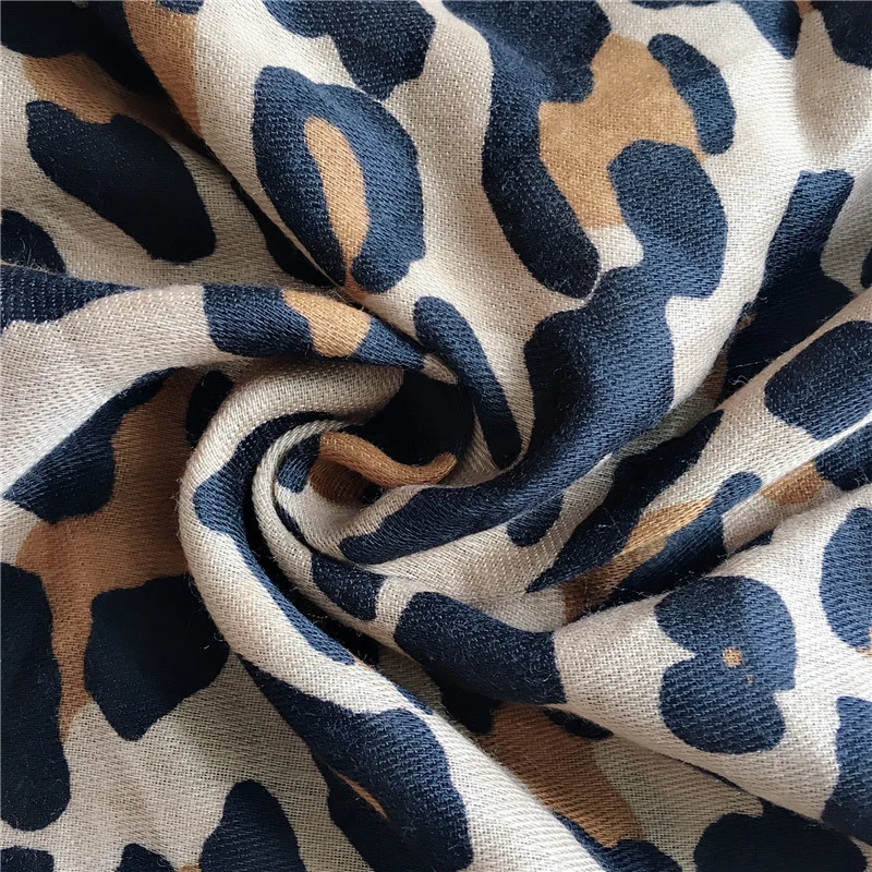 90*180cm Muslim Headscarf Outdoor Cotton Linen Scarf Four Seasons Warm Popular Leopard Fashion Lightweight Luxury Scarf