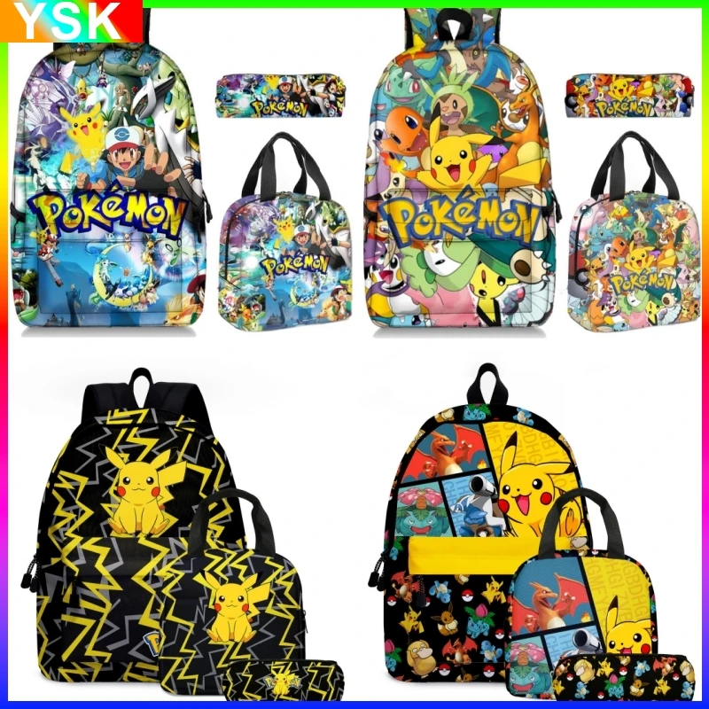 2PC/3PC zestaw Pikachu Pokemon plecak podstawowy i gimnazjalistów uczeń prezenty dla dzieci kreskówka tornister Mochila