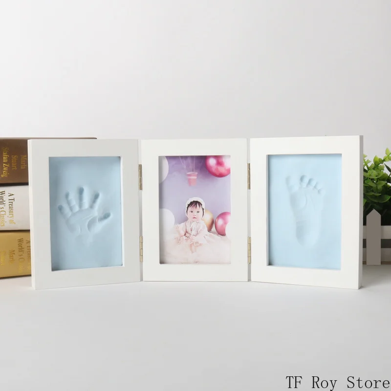 Baby Stuff Newborn Baby Handprint Footprint Photo Frame with Clay Kits Baby Boy Girl DIY Souvenirs Toys Gifts Home Decoration