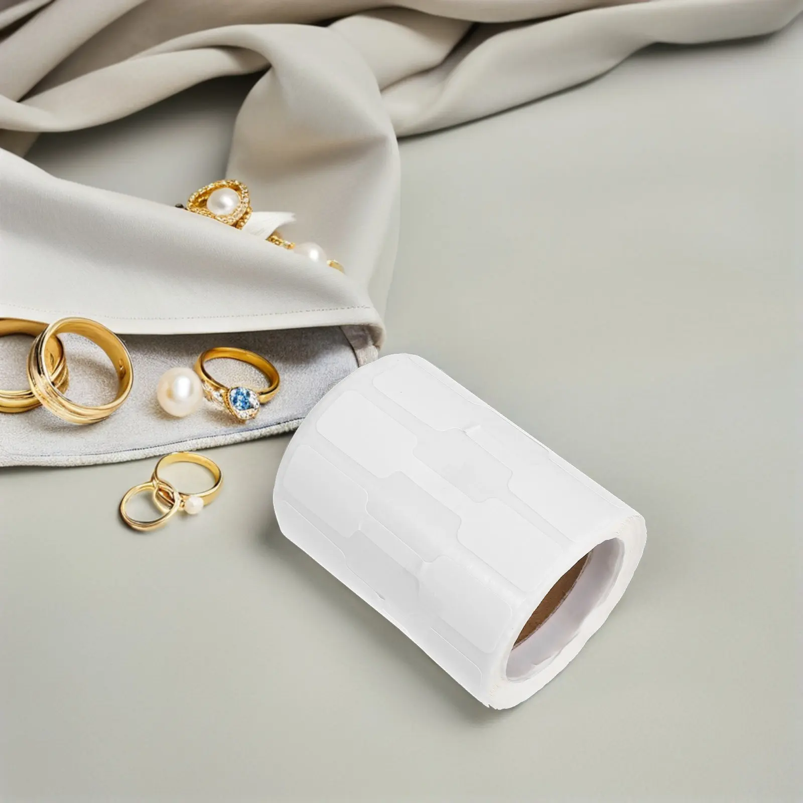 

500Pcs Jewelry Price Tags Self Adhesive Kraft Paper Writable Tear Resistant Price Stickers for Bracelets Necklaces Earrings