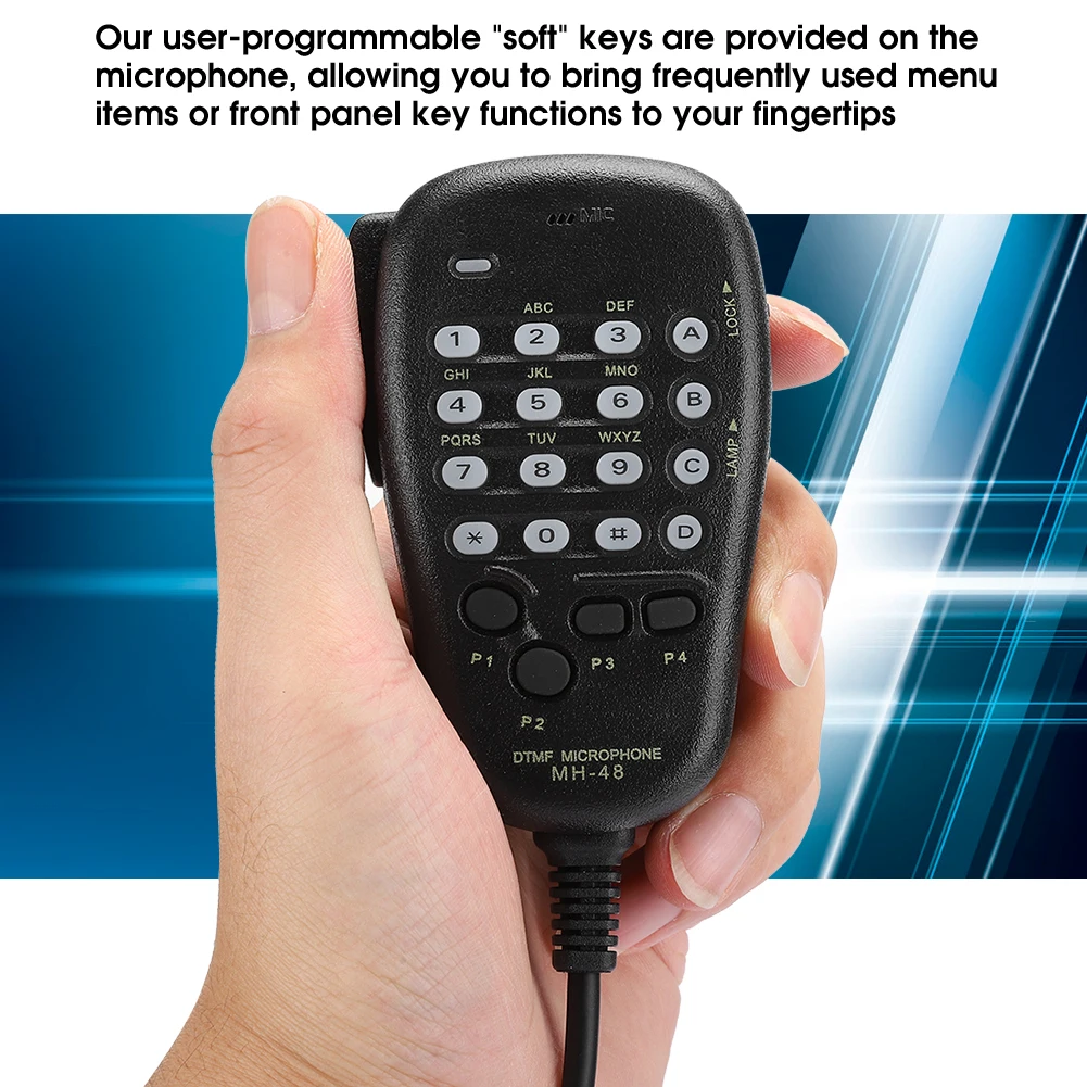 Hand MIC Hand Microphone Handheld MIC MH-48 DTMF 6PIN Handheld Microphone Hand MIC Equipment Compatible for Yaesu Radio Station