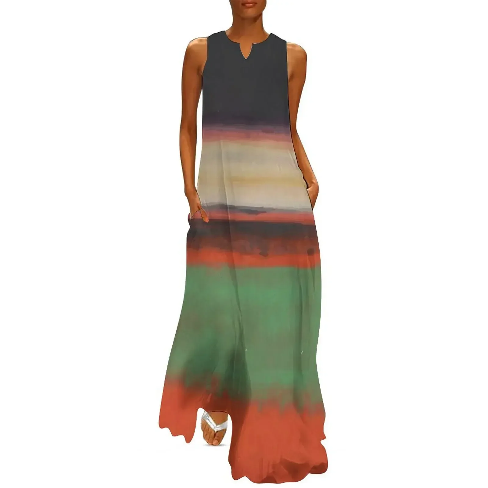 

Mark Rothko Magenta, Black, Green on Orange Long Dress Women's dress Women's skirt Dresses Dress