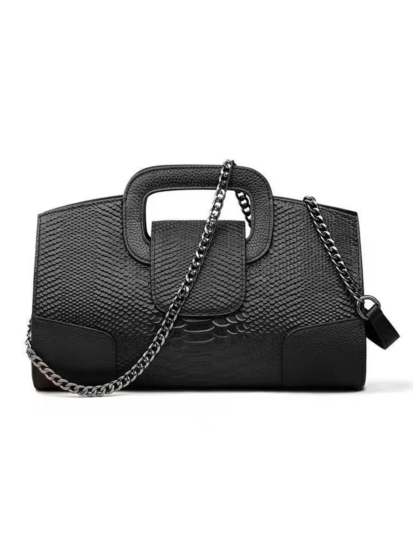 

2026 New Snake Skin Handbag Casual Versatile Handbag Fashion Elegant Evening Bag Women's Commuter Chain Shoulder Cross-Body Bag