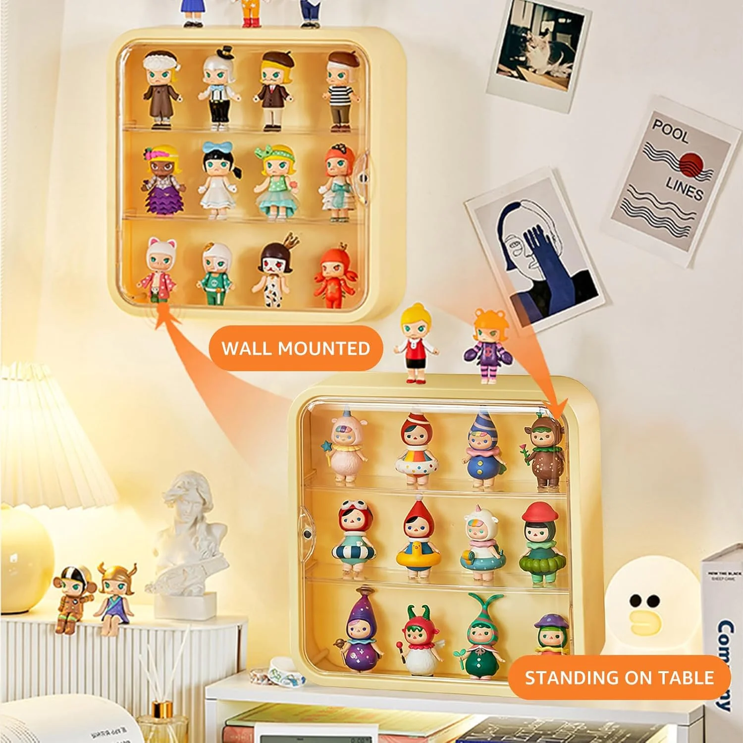 Transparent 3-Layer Display Cabinet – Multi-Size Wall-Mounted Dustproof Storage for LEGO Collectibles & Mini Toys image 4