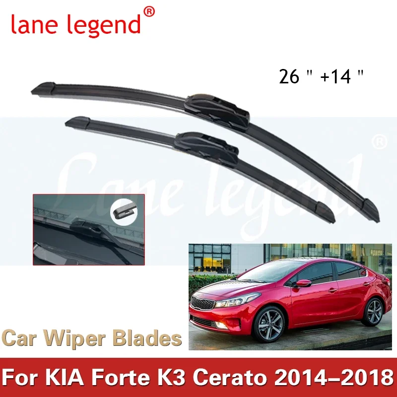 

For Kia Forte K3 Cerato 2014 2015 2016 2017 2018 Front Wiper Blades Brushes Cutter Accessories U J Hook