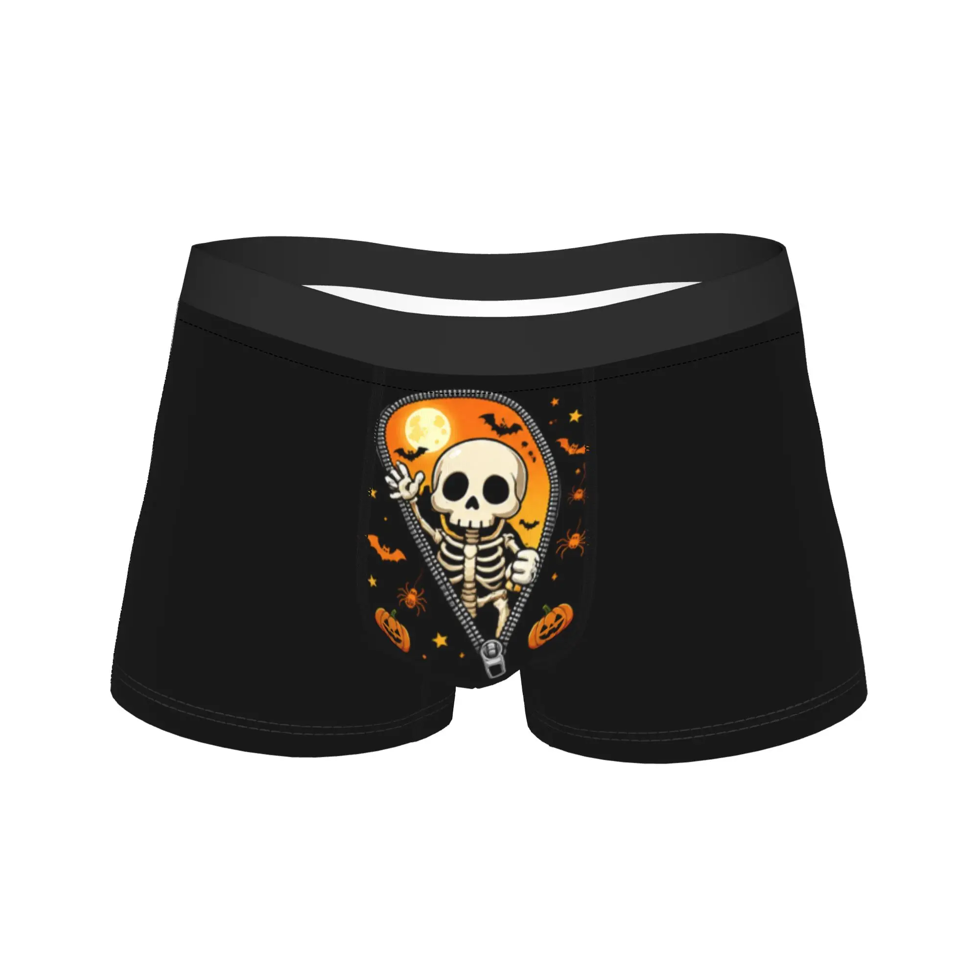 Halloween Skeleton Skull Zipper Spooky Accessories Boxers Briefs Fun Underwear  Boxer Briefs Gag Gifts For Man