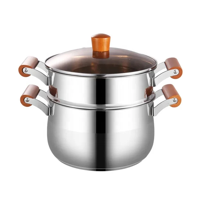 Household Three-layer Composite Bottom Stainless Steel Steamer Pot Double Ear Soup Pot