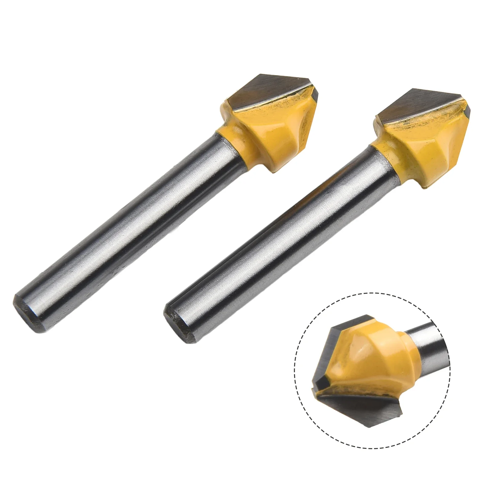 1/2pcs 90 Degree V-shaped Router Bit 6mm Shank Engraving Milling Cutter  For Acrylic MDF PVC Engraving Chamfer Woodworking Tools