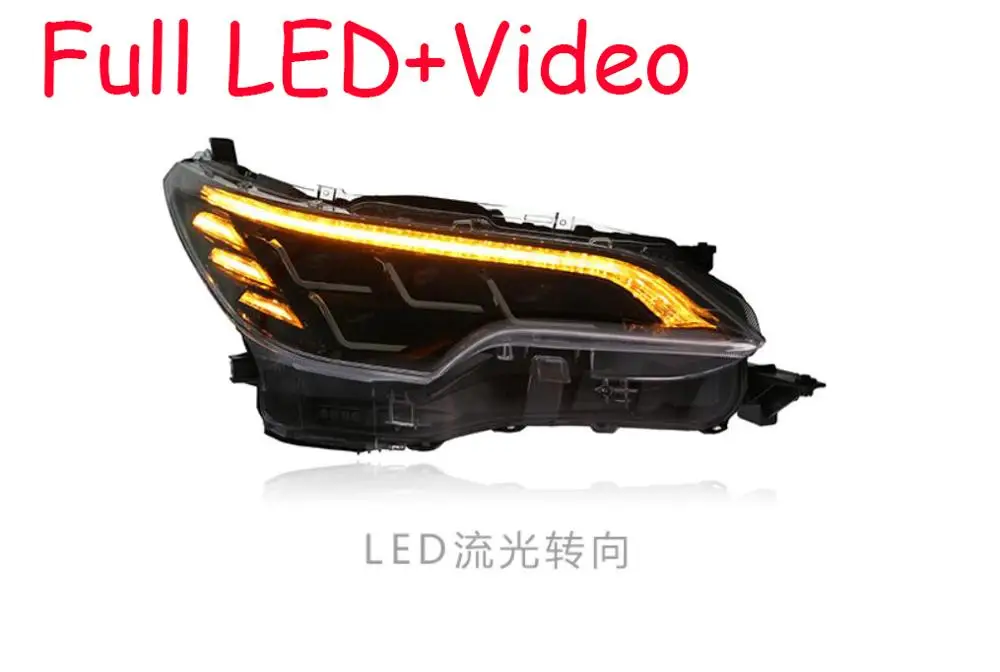 2pcs car bumper head lamp Fortuner headlight 2016~2020y Full LED DRL car accessories head light Fortuner daytime running light