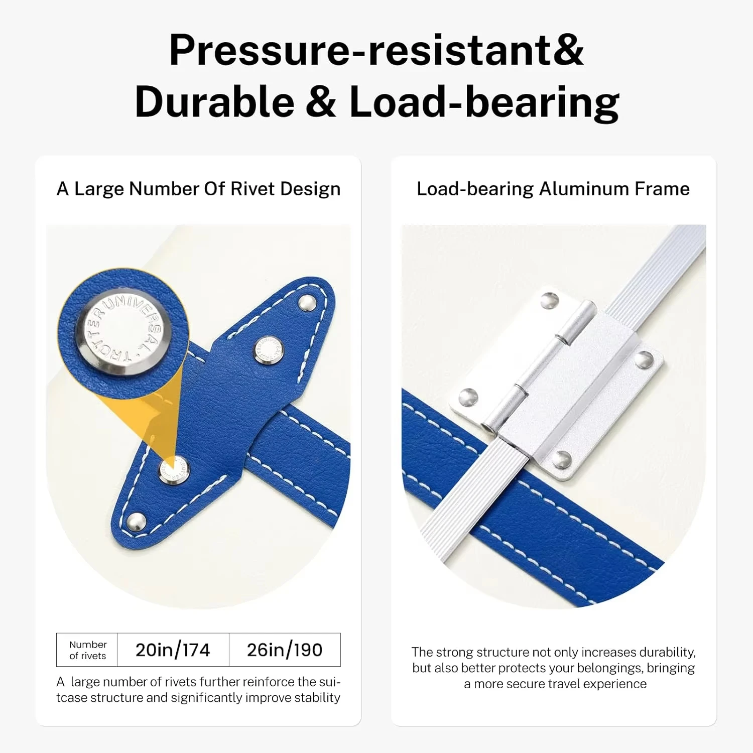 Urecity Travel Suitcases 3Pcs Large Capacity Vintage Luggage With TSA Lock Hot Rolling Suitcase On Wheels 12