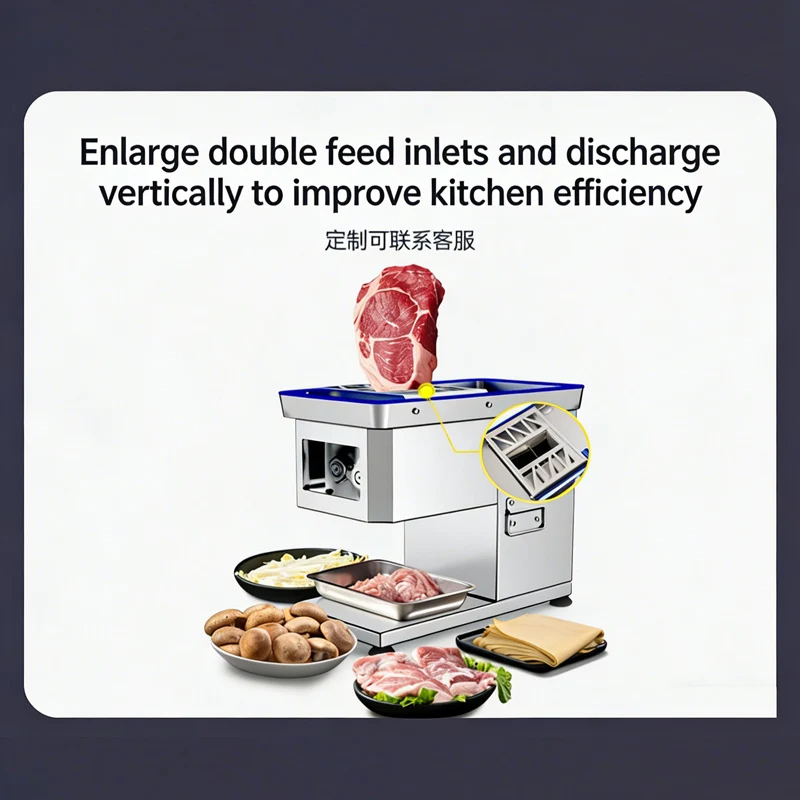Multi-Functional Meat Cutter For Slicing Shredding Vegetables Pork Fish Commercial Integrated Meat Slicer
