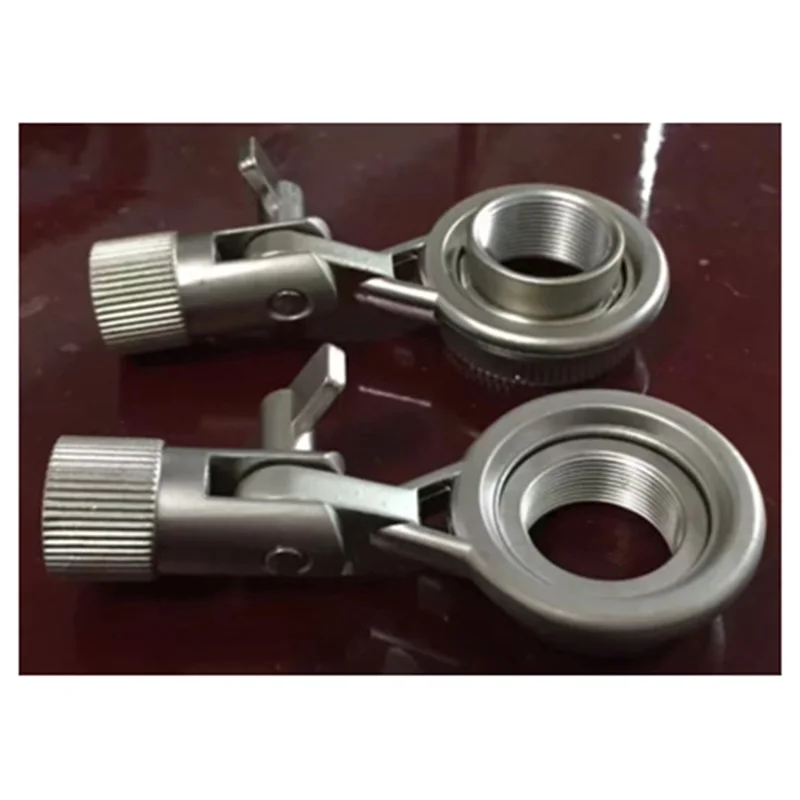 ABSQ-Mic Stand Accessories Mic Clip Silver Metal Use Flexible Simple Angle Adjustment Suitable