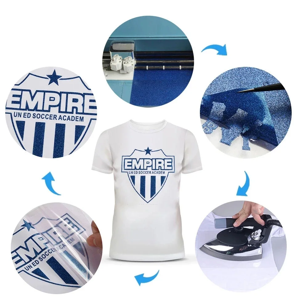 Atacado de alta qualidade cor pu htv rolos glitter decoração vinil transferência de calor para la ropa