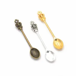 10Pcs Mini Crowns Spoon Mini Teaspoon Pendant Cosplay Gifts DIY Handmade Toys