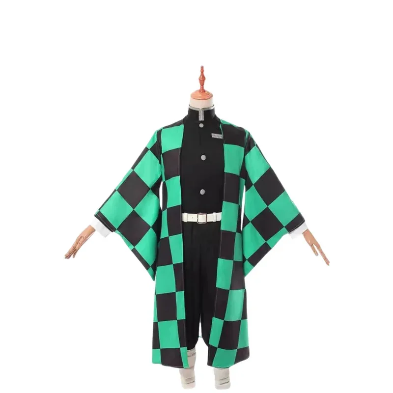 2025 11 أزياء أنيمي تانجيرو كامادو التأثيرية للرجال قناع شعر مستعار كيمونو عباءة موحدة لحفلات الهالوين قماش Demonias للبالغين