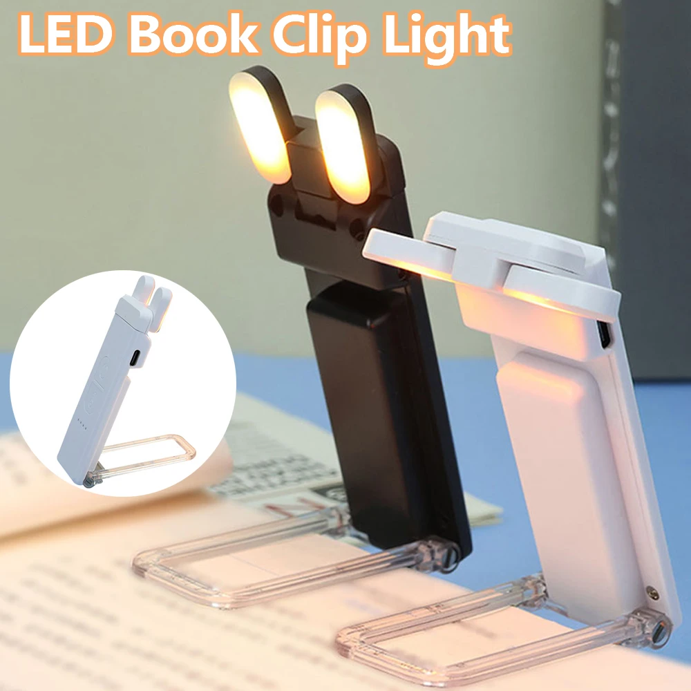 

LED Book Light USB Rechargeable Mini Reading Light Eye Protection Night Light Portable Book Clip Bookmark Table Lamp