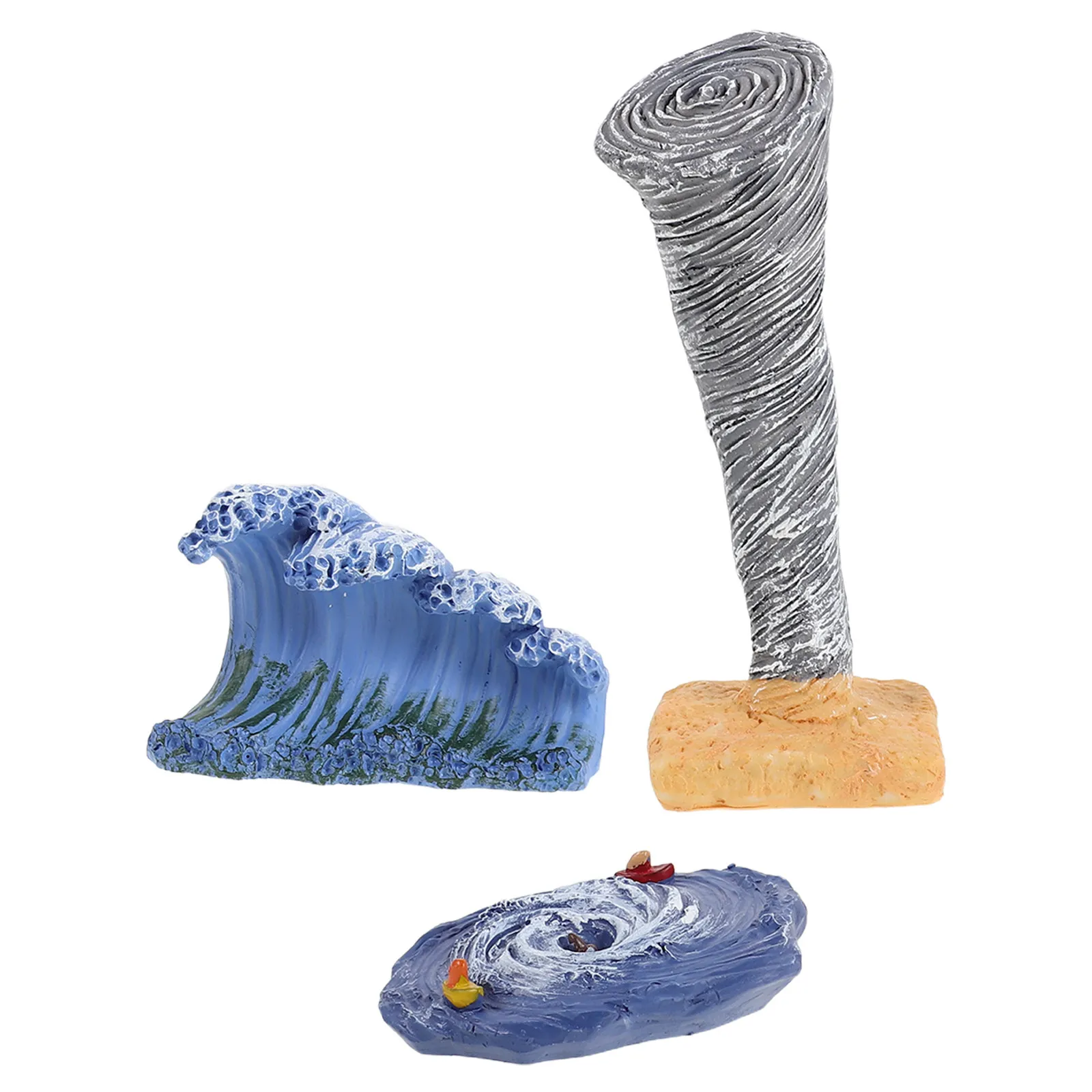 

3Pcs Educational Nature Resin Tornado Decorations for Sensory Play Sand Tray Therapy Micro Landscape Desktop Learning Tools