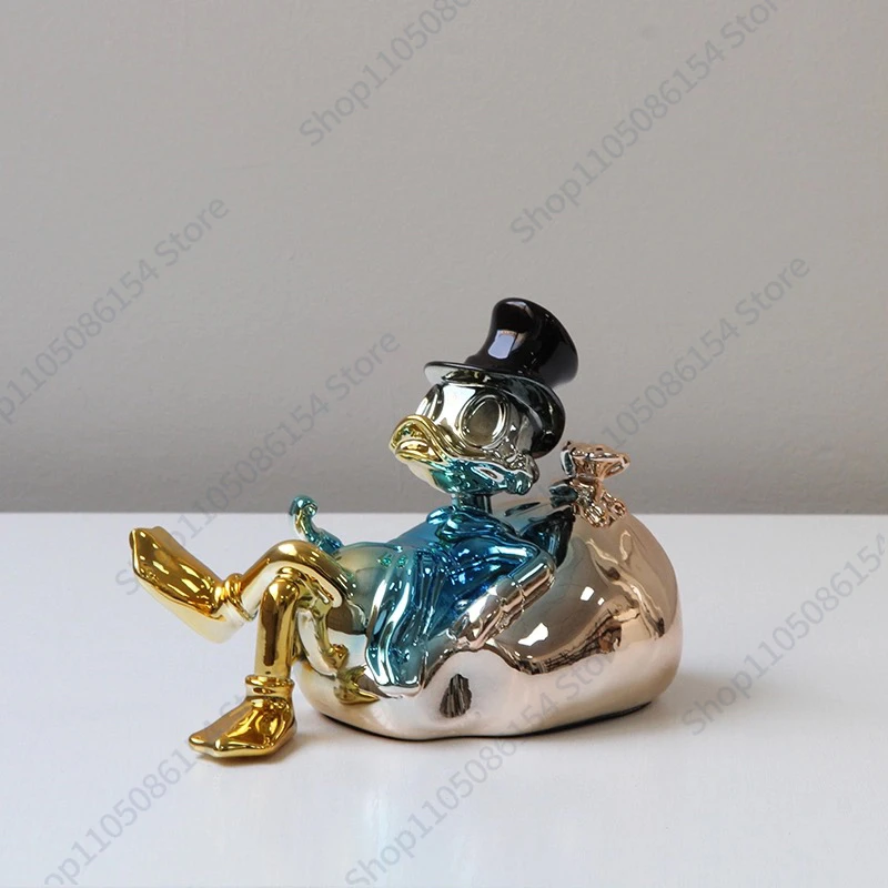 

Modern Minimalist Ceramic Duck Figurine Creative Cartoon Decor for Living Room Model Home Office Desk