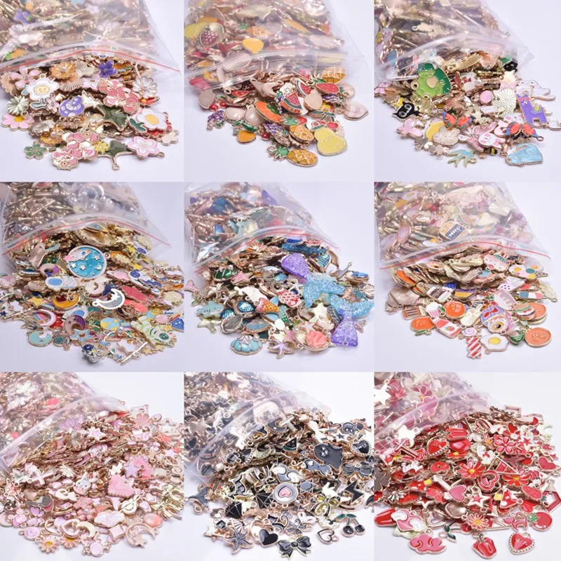 20 sztuk Mix kroplówka oleju/emalia wisiorek Kawaii Charms na materiały do wyrobu biżuterii DIY kolczyki brelok materiały Dijes Para Bisuter...”