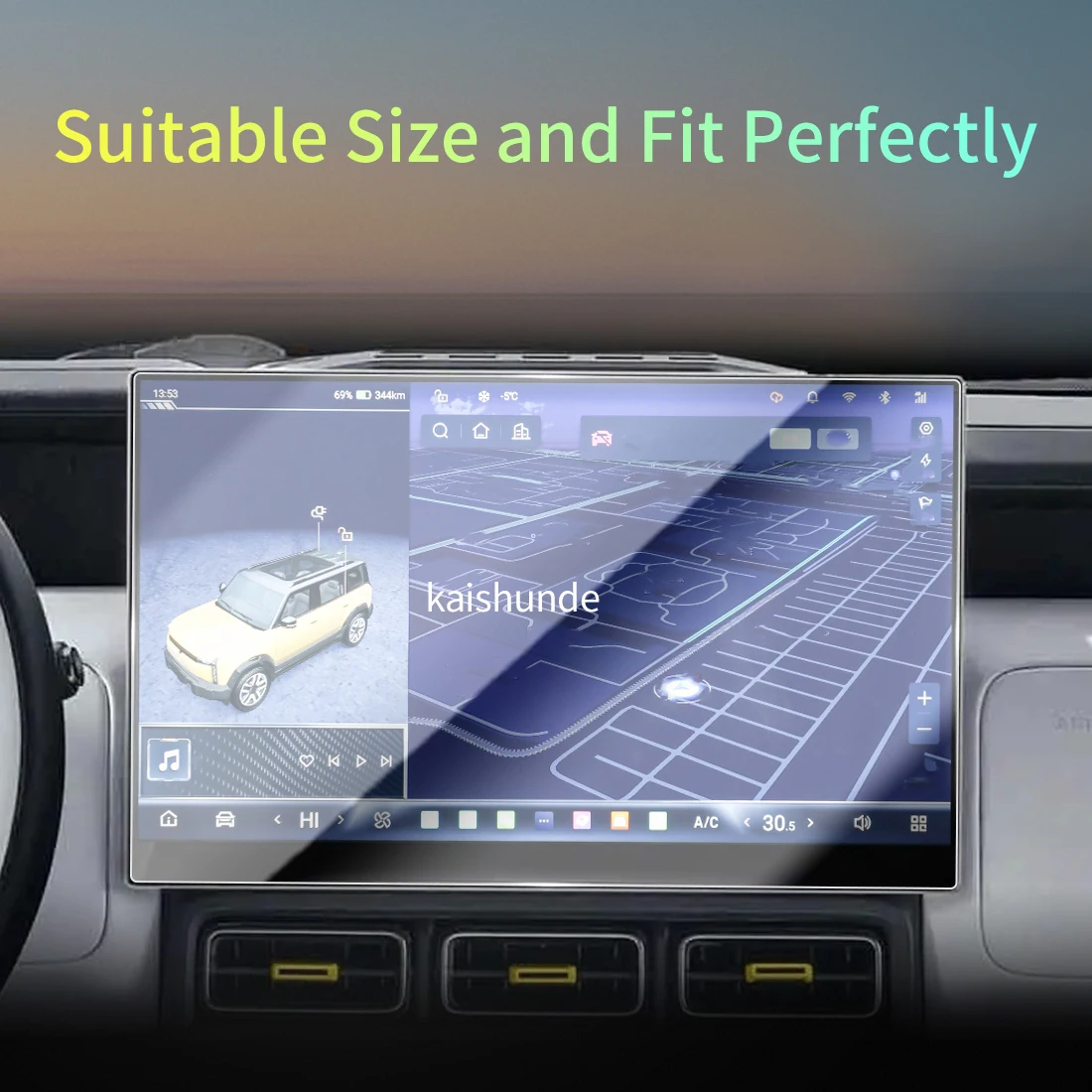 Car Stickers Meters Protector For24 Chery iCAR V23 Tempered Glass Protective Film Display Navigation Vehicle