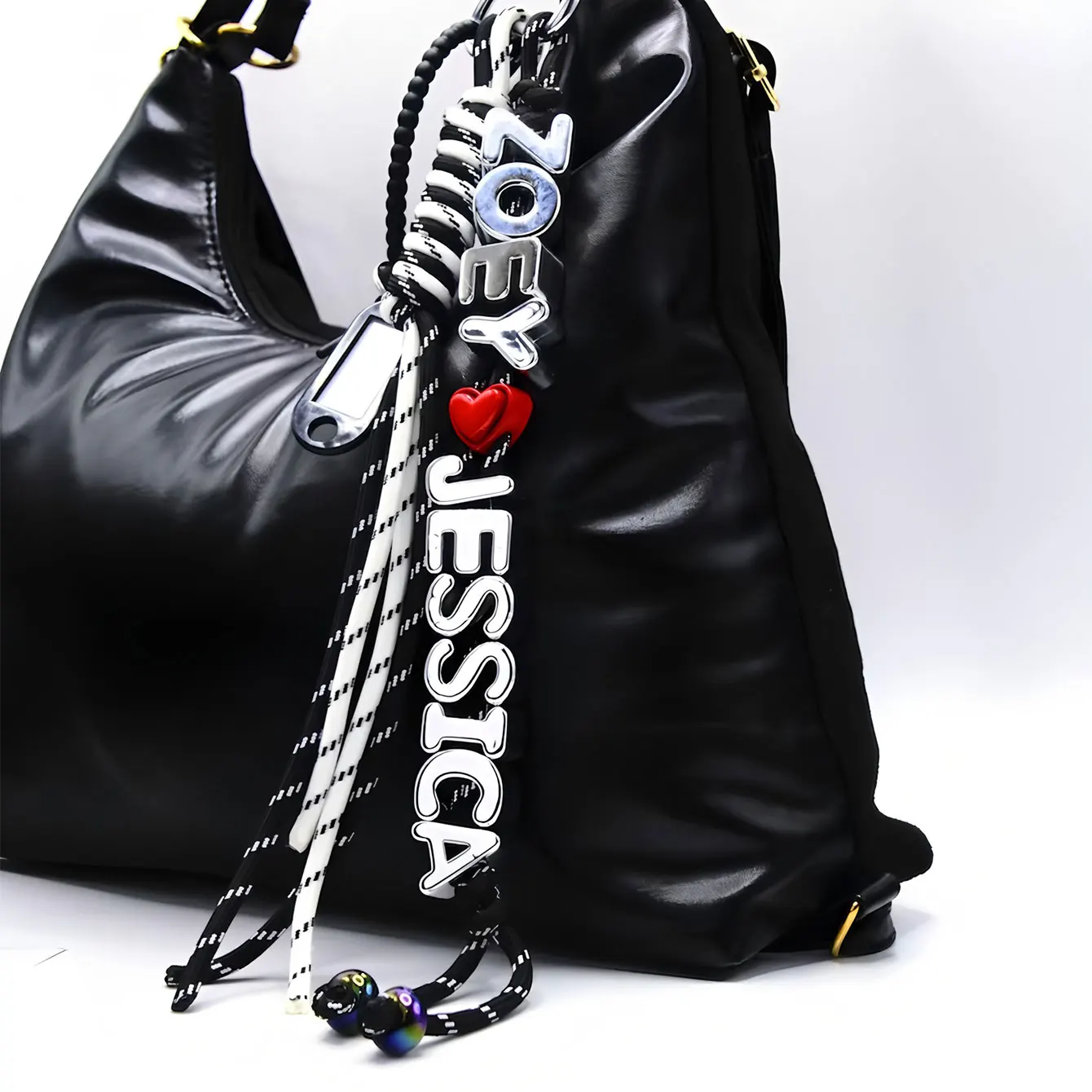 Customized Silver Letter Bag Pendant, Special Gift