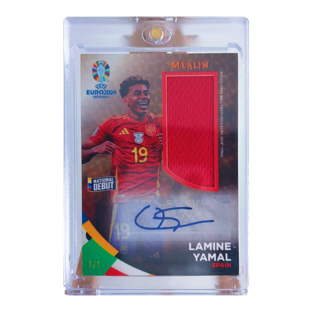 DIY homemade Messi Ronaldo Aymeric Neymar Mbappe Colorful Flash Autographed collectible cardbrick rating Christmas birthday gift view 2