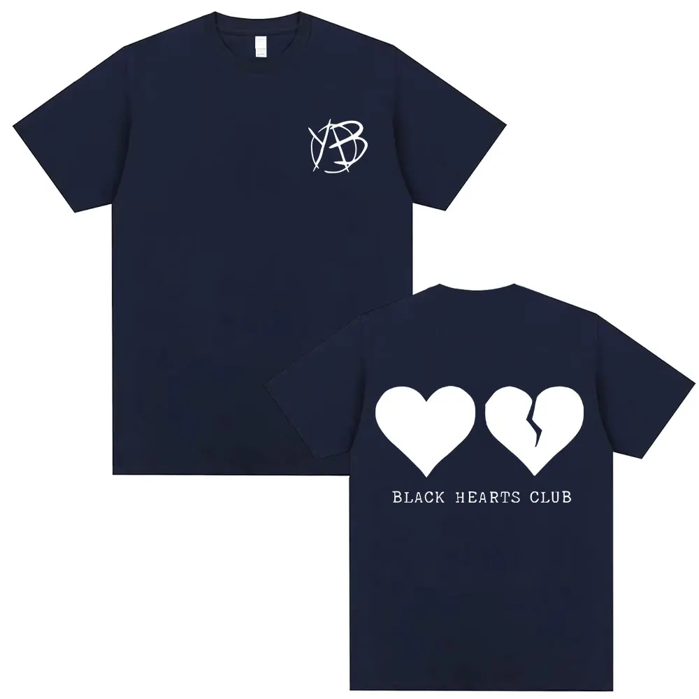 Singer Yungblud Black Hearts Club T-shirt Men Women Rock Vintage Oversized Short Sleeve Tshirt Male 100% Pure Cotton T Shirts