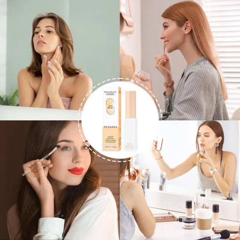 Creaseless Make-Up Concealer Vloeibare Verlichting Handige Volledige Dekking Oog Donkere Kringen Donkere Huid Gezicht Contour Cosmetica