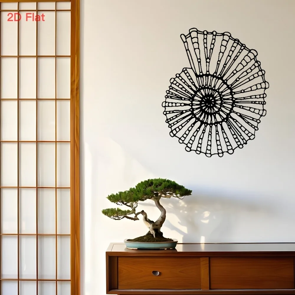 CIFBUY Metal Wall Art Nautilus Shell Decor Spiral Design Easy Install Modern Coastal Home Living Room Hanging Sculpture