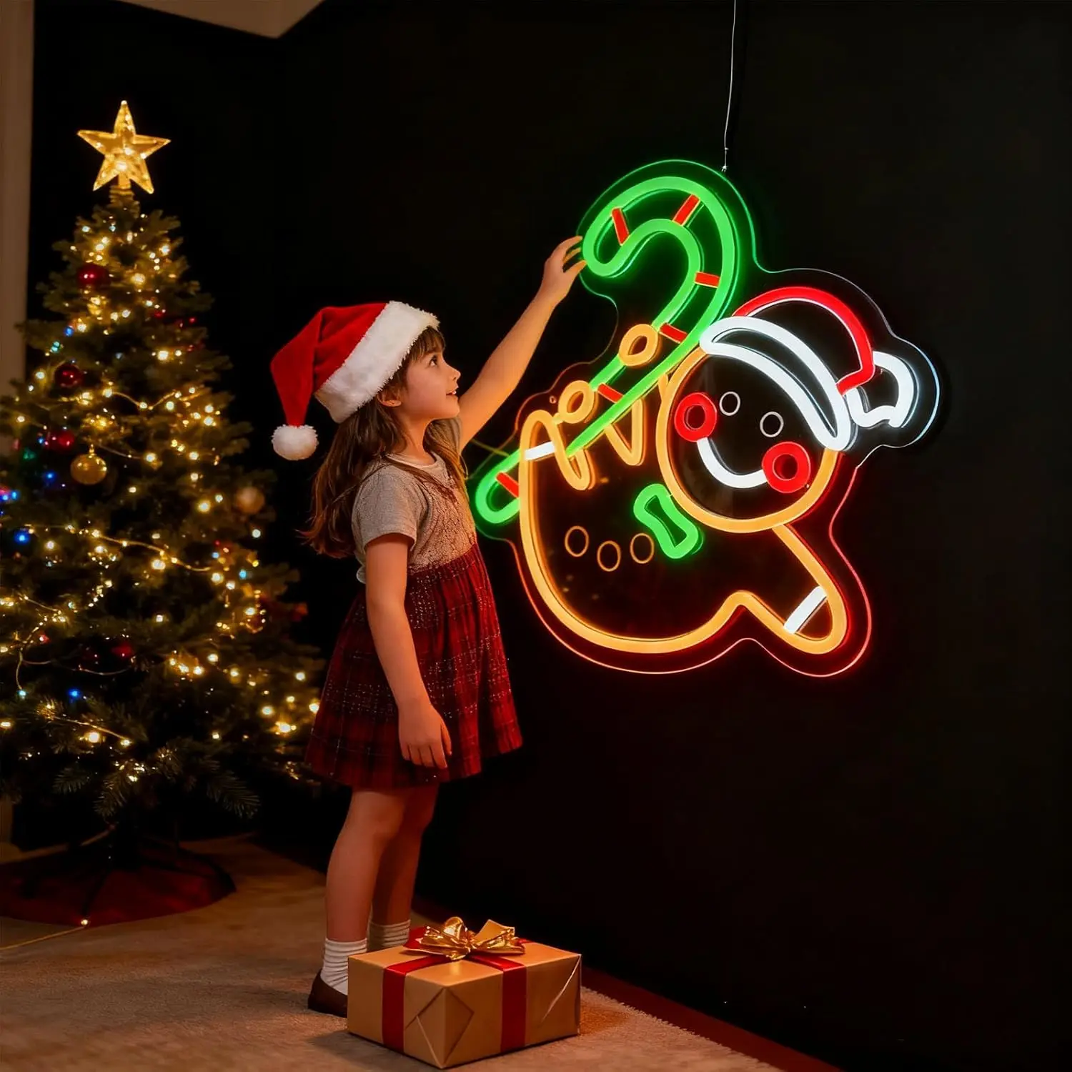    Neonowy znak LED w kształcie laski cukrowej, zasilany przez USB, z możliwością ściemniania, do sypialni, salonu, klubu, baru, jaskini mężczyzny, na imprezy, prezenty, dekoracja ścienna