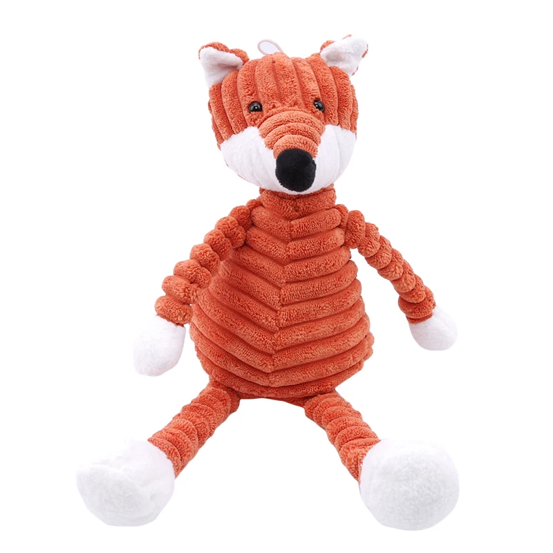 Corduroy Animal Shape Plush Toy Stripe Baby Elephant Lion Fox Rabbit Pig Panda Duck Monkey Soft Stuffed Toys Kids Toys