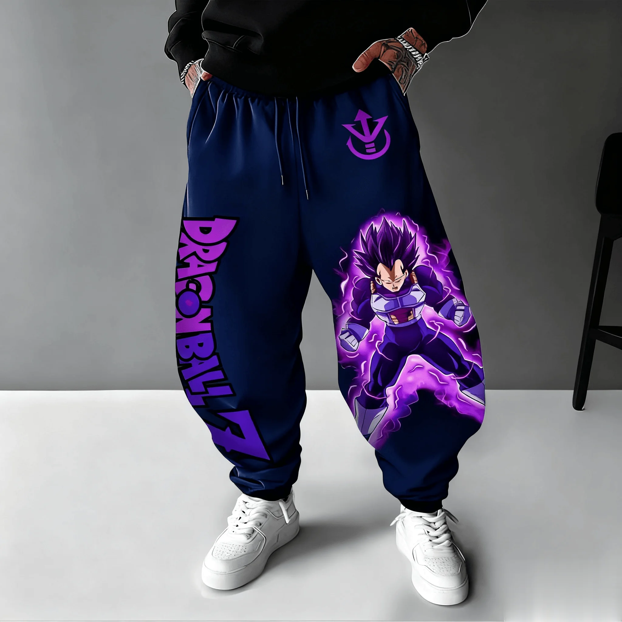 Dragon ball z vegeta anime moletom masculino impressão gráfica solta casual streetwear algodão jogger calças hip hop outono y2k