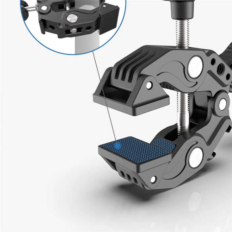 AAAEL-Articulating Magic Arm Clip 360° Dual-Head Super Clamp For Action Camera For Umbrella Monitor LED Light