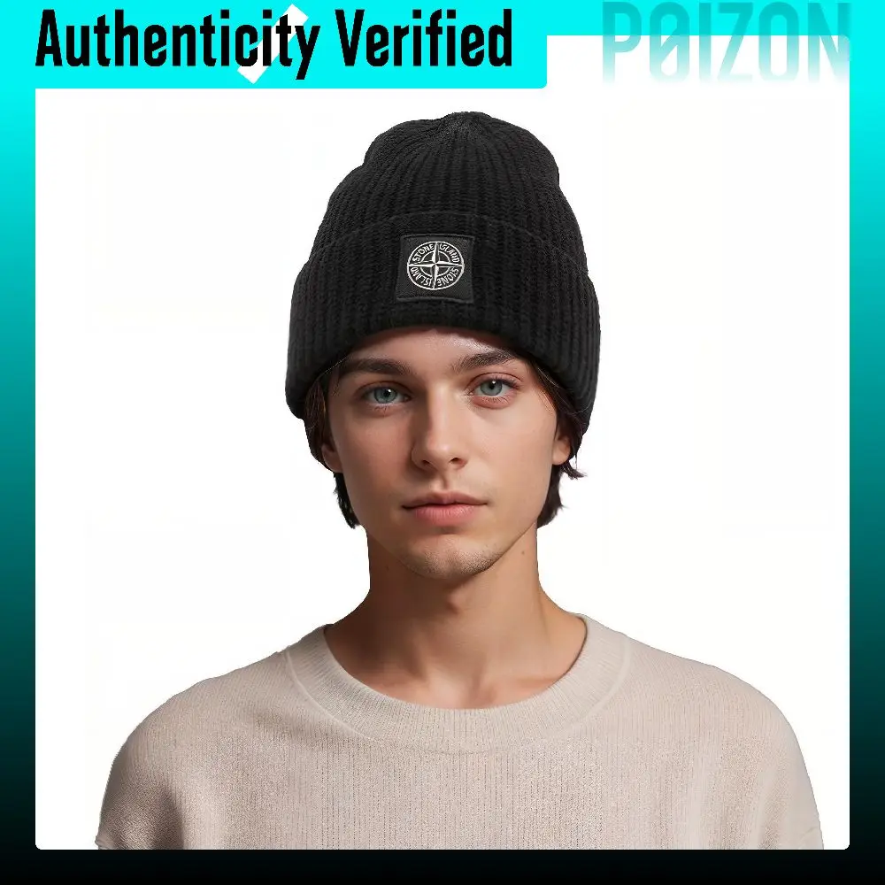STONE ISLAND Wool Blend Beanies Unisex Black 7315N10B5V0029