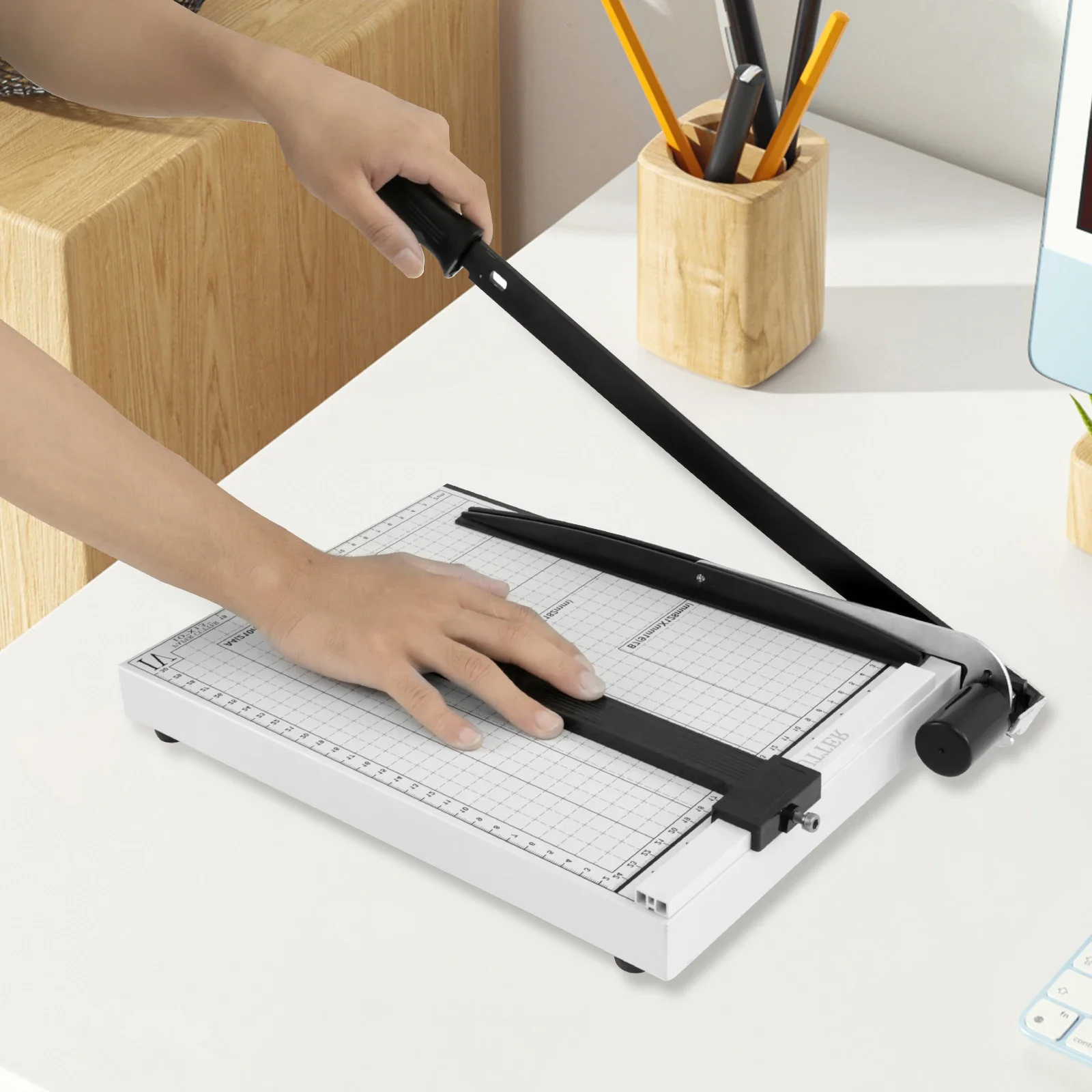 A4 إلى B7 أداة قطع الورق آلة شفرة معدنية 12 بوصة متعددة الوظائف سكين تشذيب الورق صياغة يدوية اللوازم المكتبية #3