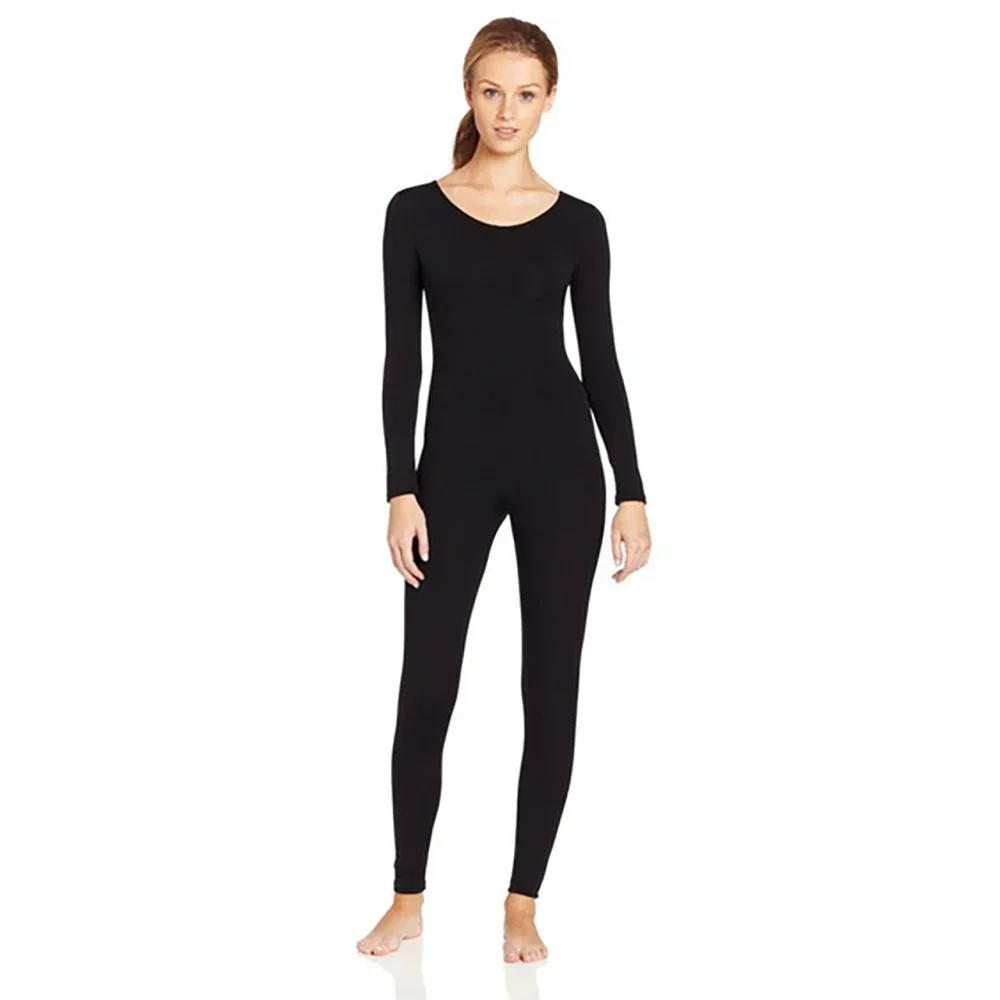 Body da ballo per balletto completo per donna adulta Body da ballo a maniche lunghe nero nudo Body da balletto in spandex Body da ballo
