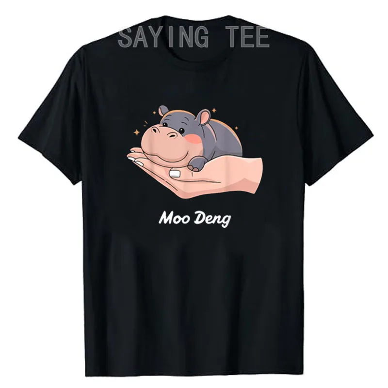 

Moo Deng Cute Baby Pygmy Hippo T-Shirt Lovely BABY PIGMY HIPPO Graphic Outfit Short Sleeve Blouses Novelty Gift Cool Saying Tee