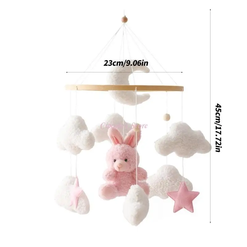 Y1UB – hochet Mobile en peluche pour bébé, développement cognitif, Animal, jouet berceau rotatif silencieux