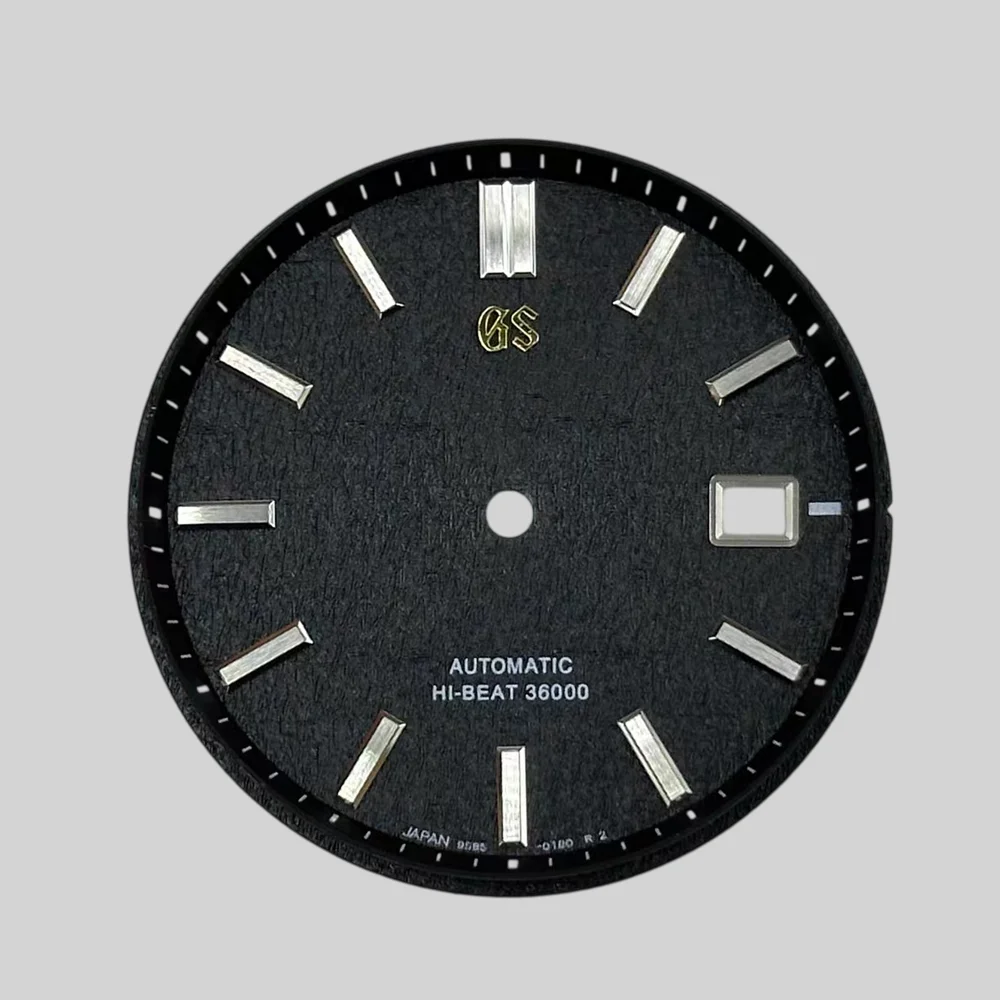 33mm dial, GS textured dial, no lume, suitable for NH35 movement, mechanical watch modification parts.
