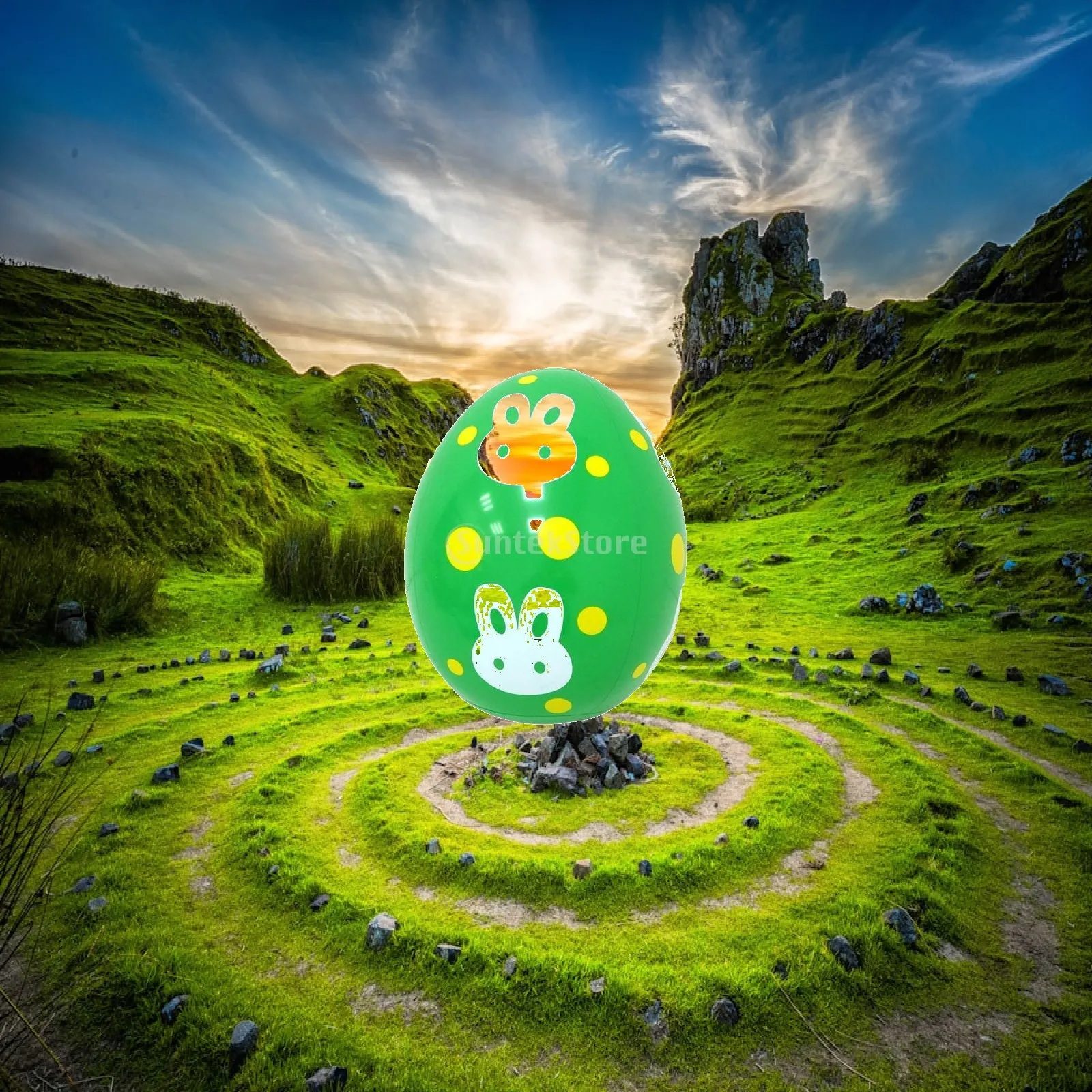 Inflatable Easter Egg PVC Durable Hanging Ornament Easter Decoration for Patio Yard Lawn Garden Indoor Outdoor Use